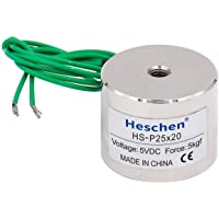 Heschen Electroimán solenoide magnético P25-20- OD: 25 mm- DC 5 V- 5 kg.